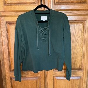 Forest Green American Eagle Crop Sweatshirt